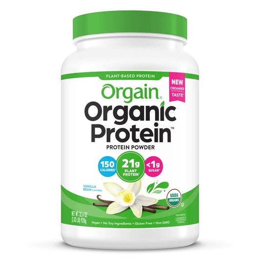 Organic Plant-Based Protein Powder – Vanilla Bean | Vegan, Gluten-Free, Non-GMO