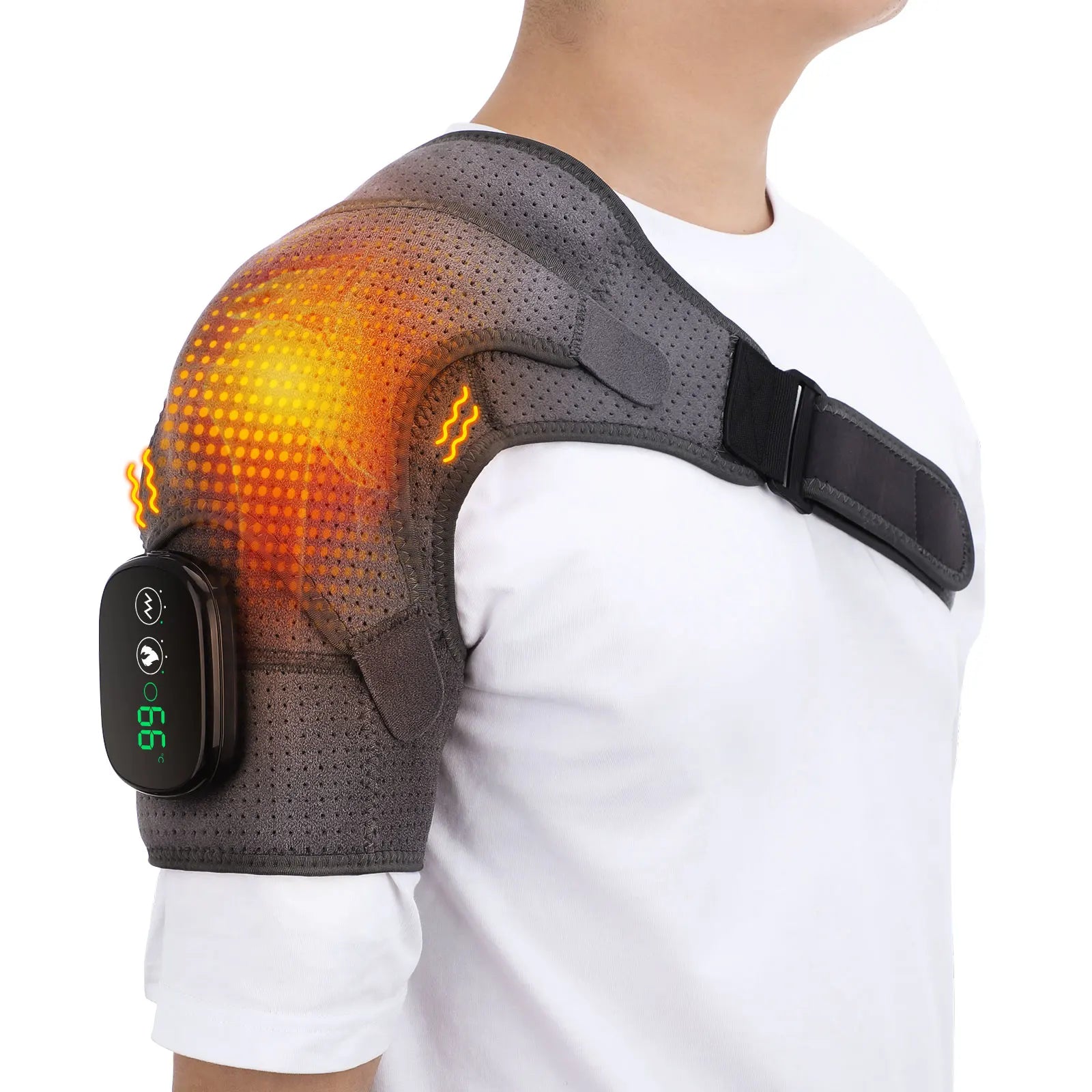 Electric Heated Shoulder Massage Brace – Adjustable Support for Pain Relief & Recovery