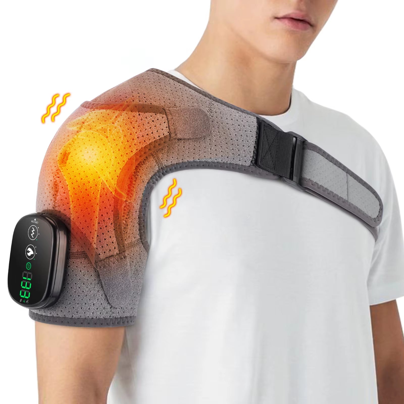 Electric Heated Shoulder Massage Brace – Adjustable Support for Pain Relief & Recovery