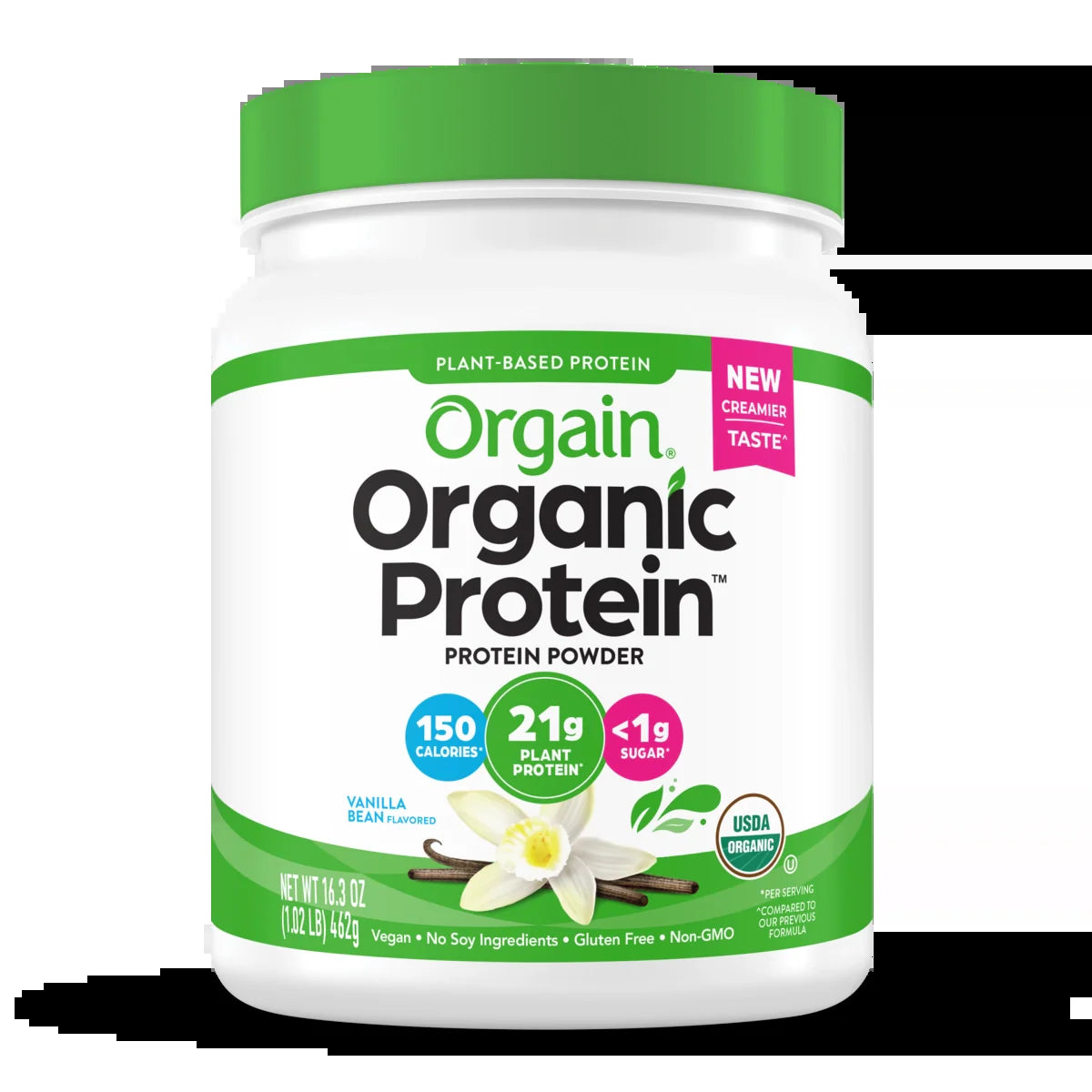 Organic Plant-Based Protein Powder – Vanilla Bean | Vegan, Gluten-Free, Non-GMO